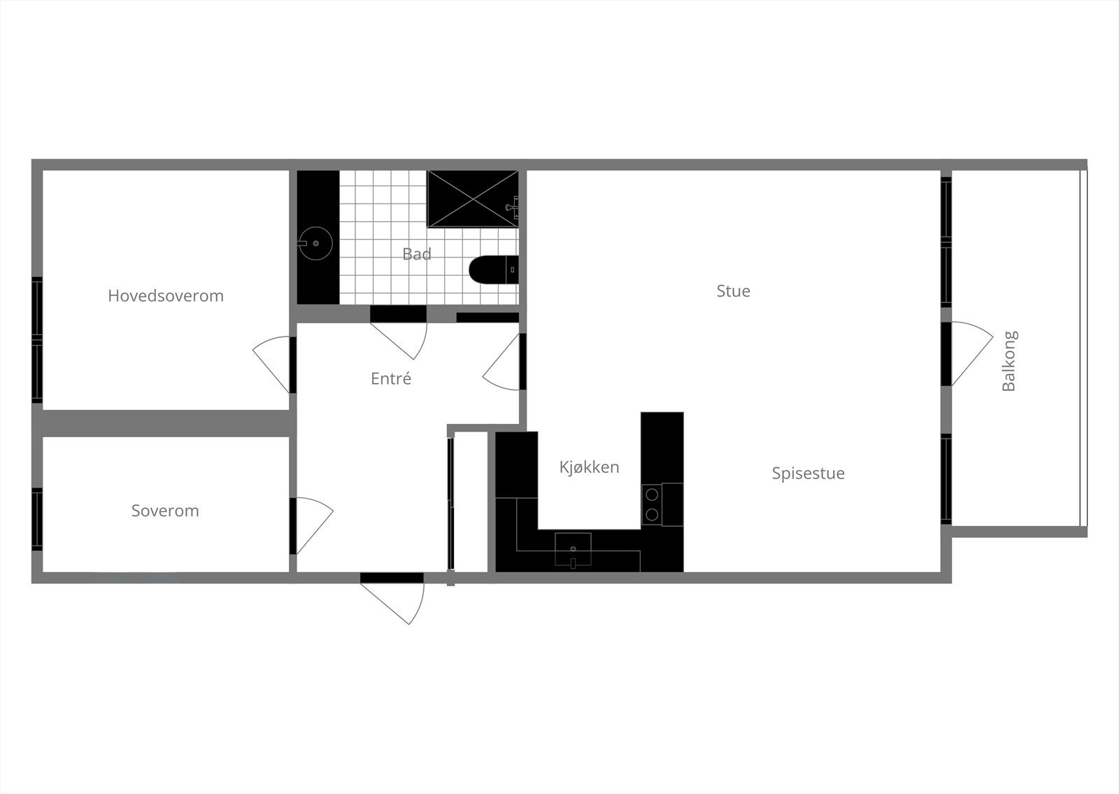 Plantegning. Kun ment som en illustrasjon og er ikke måleriktig Galleribilde