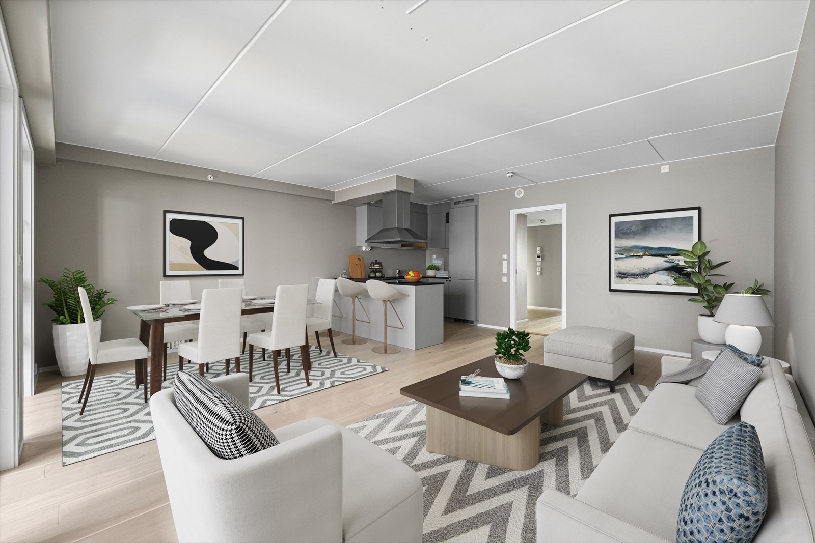 Velkommen til Storgata 39! En lys og innbydende leilighet digitalt stylet Galleribilde