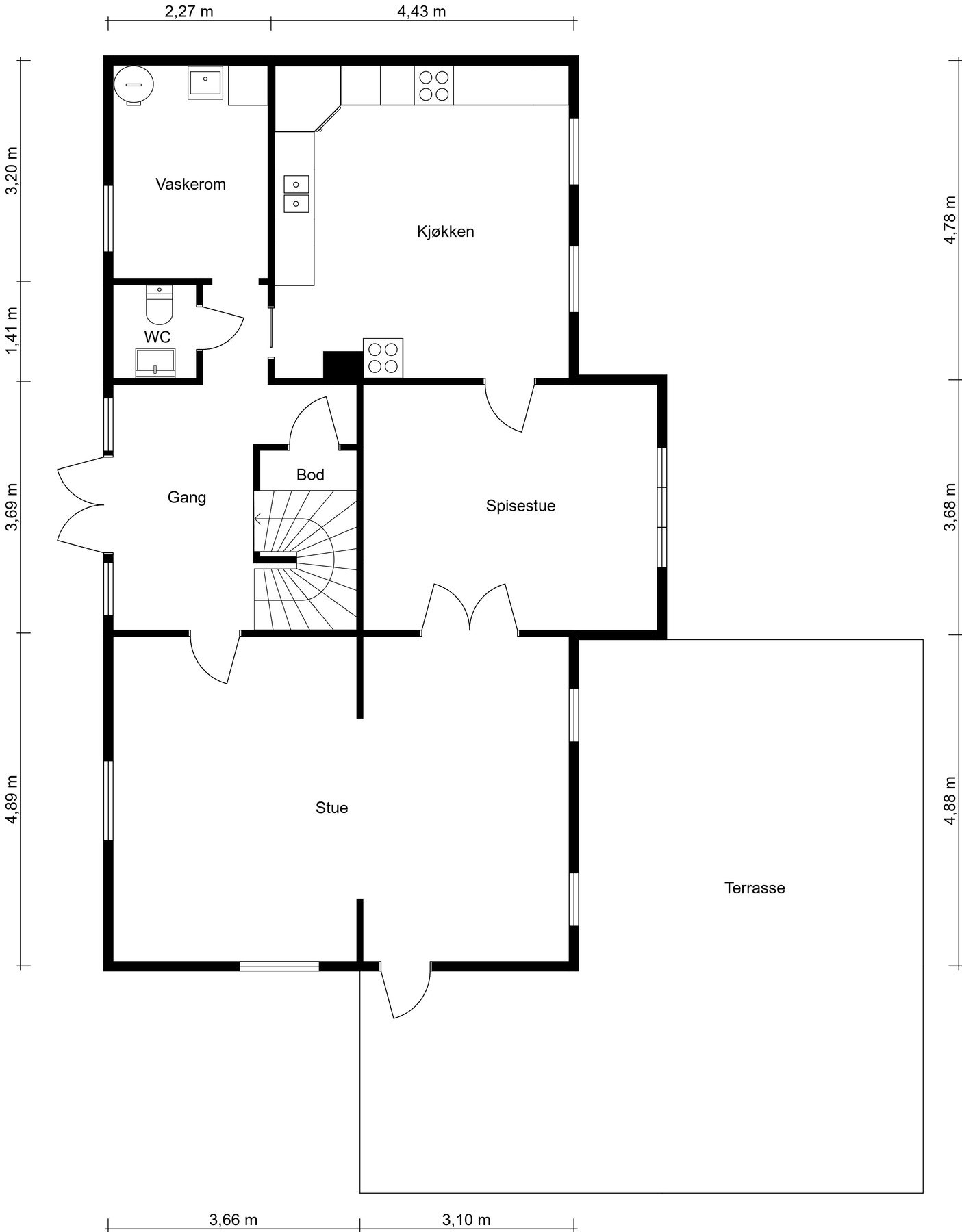 Plantegning - 1. etasje. Galleribilde