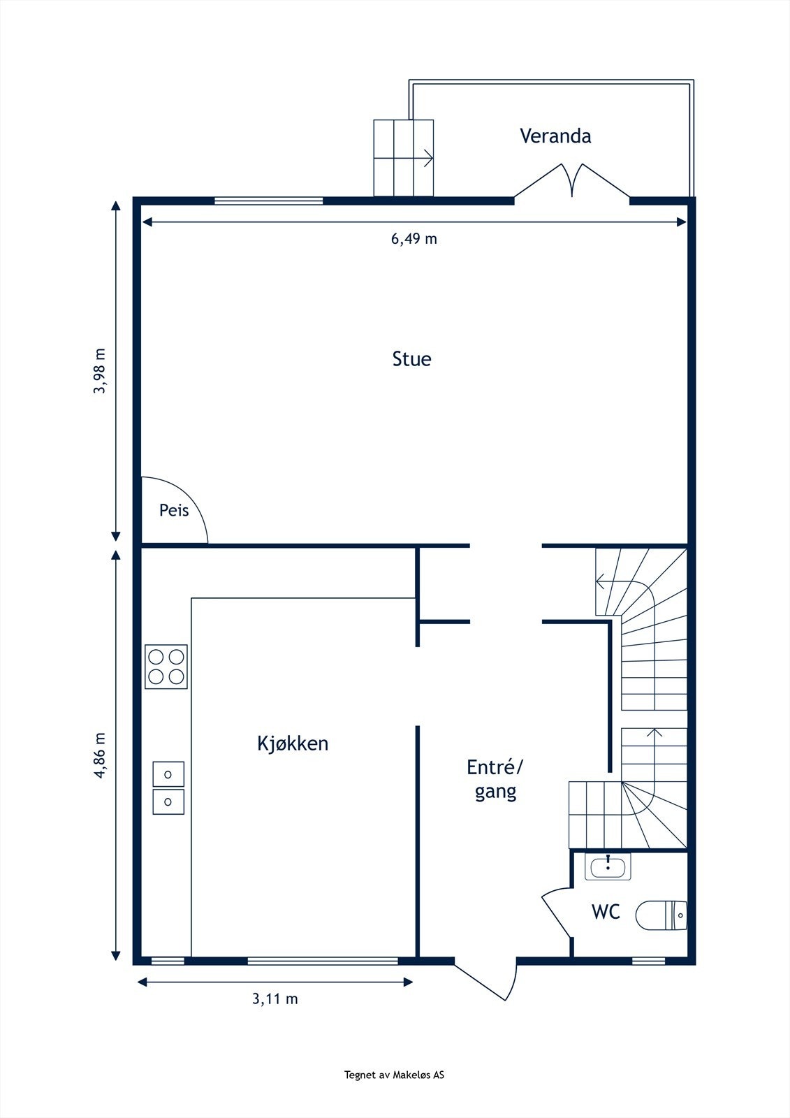 Plantegning 1. etasje Galleribilde