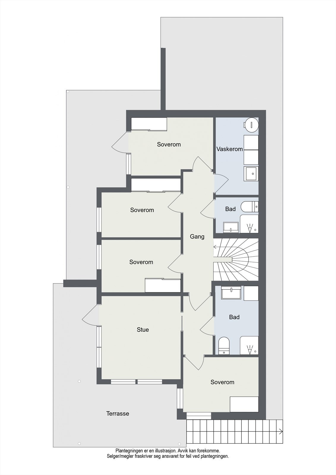 Planskisse U. etasje. Galleribilde