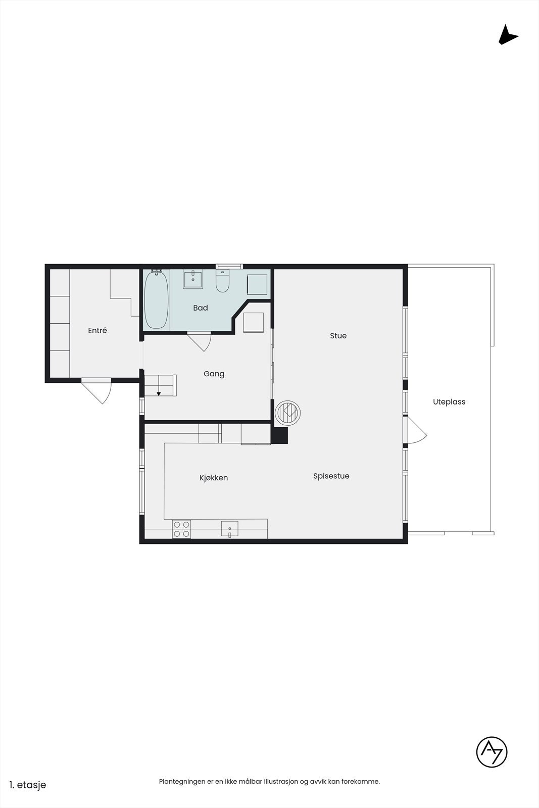 Plantegning - 1.etasje. Galleribilde