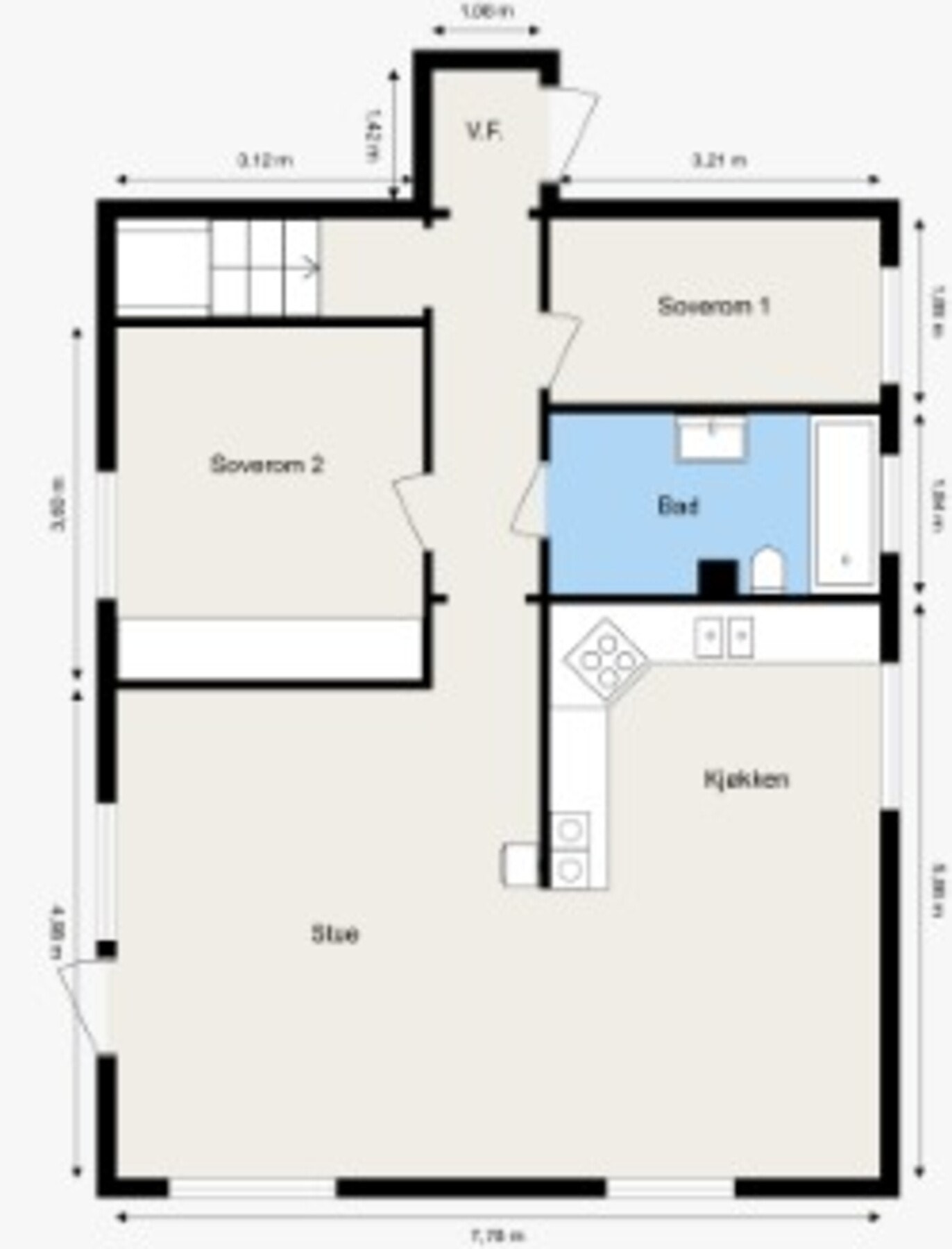 Planskisse for 1. etg. Galleribilde