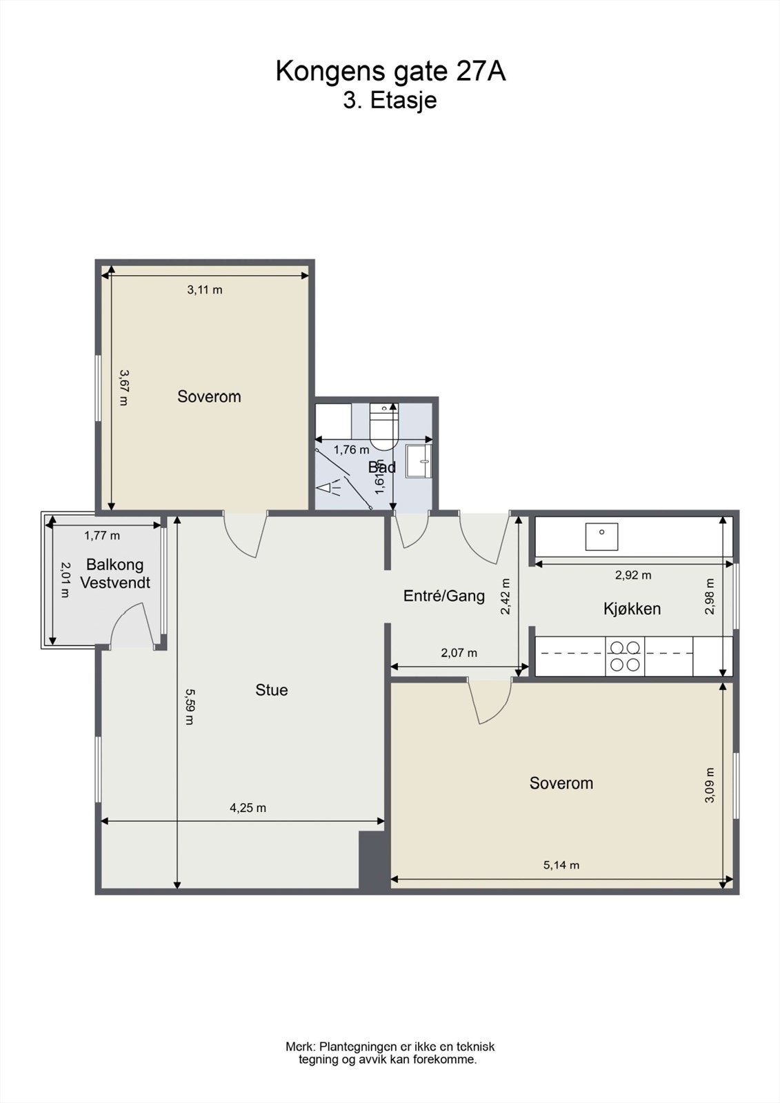 Plantegning - 3. etasje Galleribilde