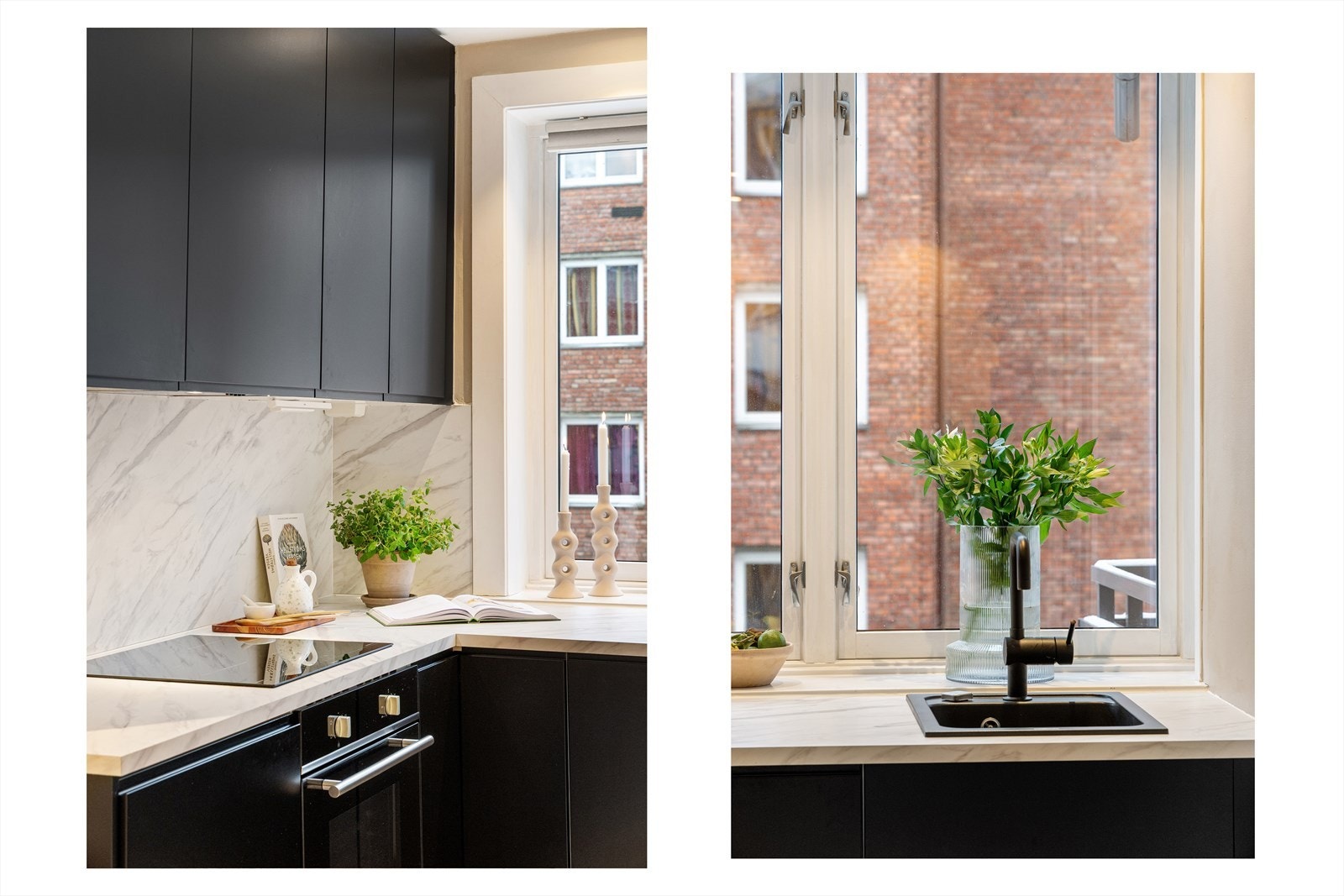 Leiligheten vender mot tilbaketrukket gatetun. Galleribilde