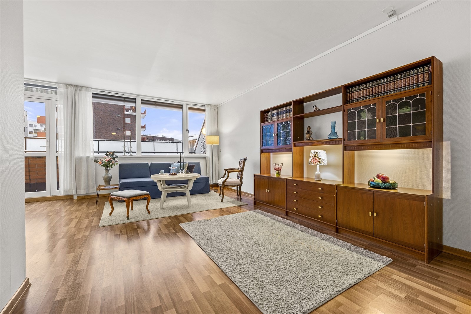 Vinduene i leiligheten er en kombinasjon av 2- og 3-lags glass fra 1988 og 2024. Galleribilde