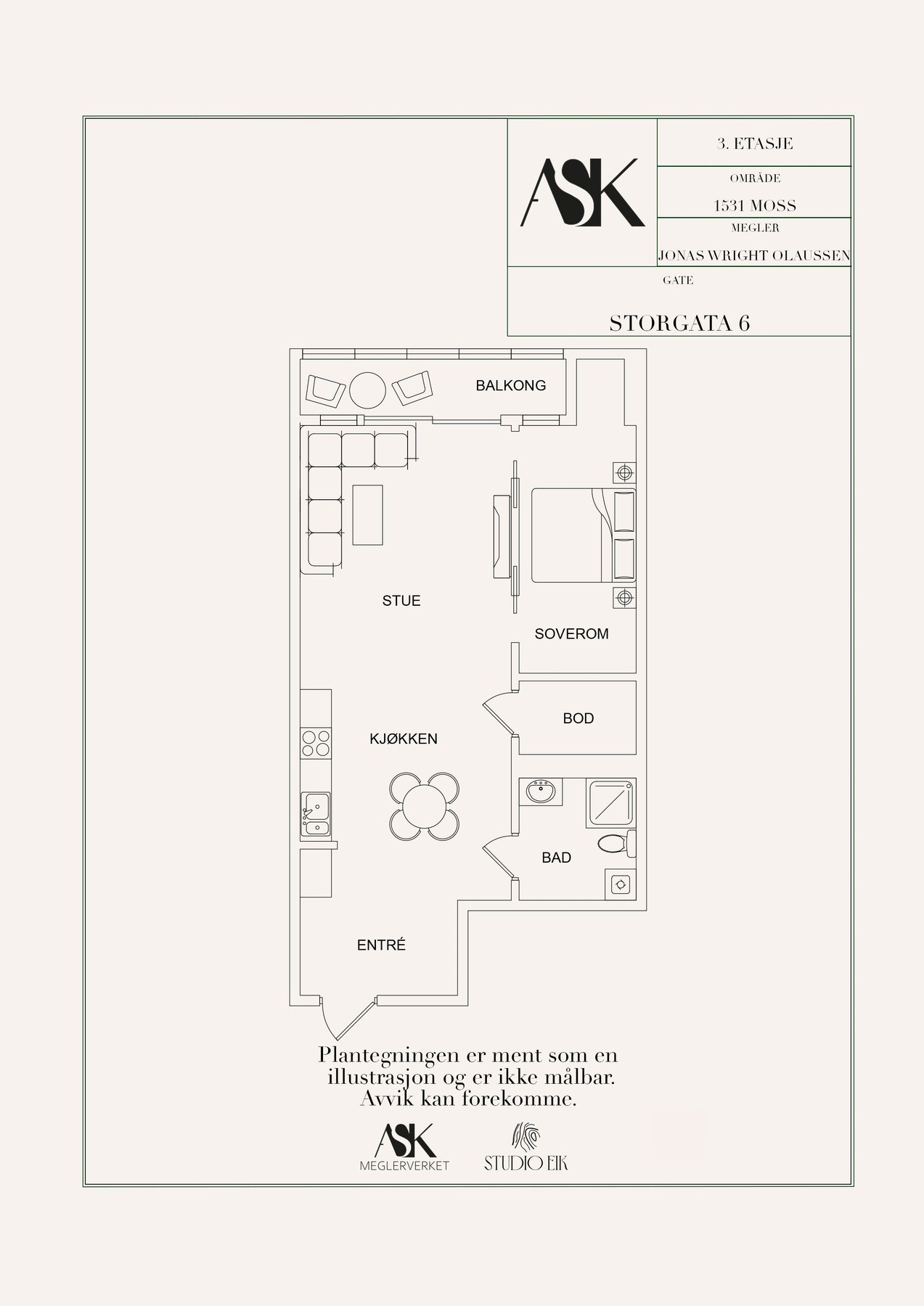 Plantegning 3. etasje Galleribilde