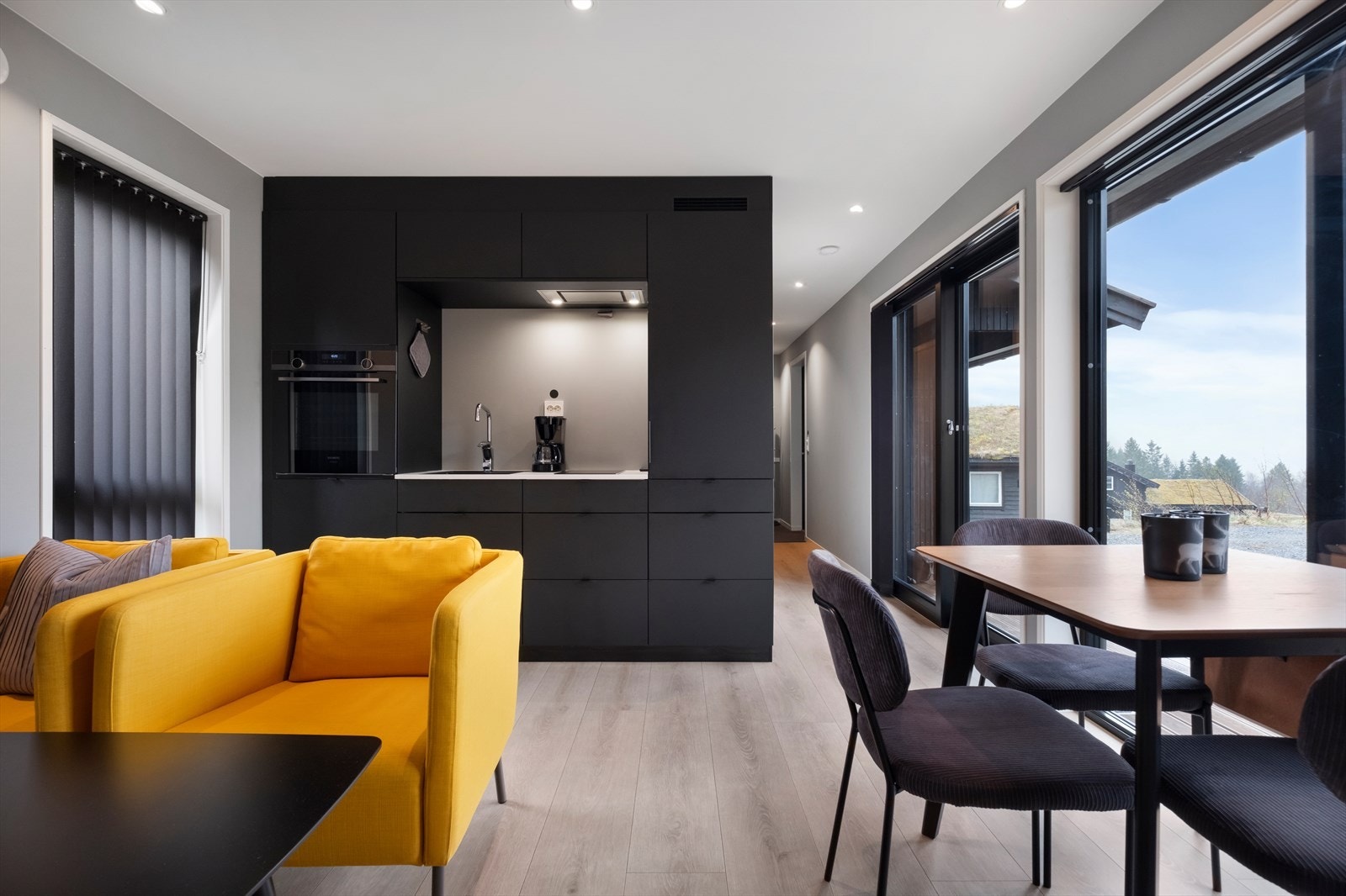 Stue og kjøkken | Skyvedør til terrasse Galleribilde