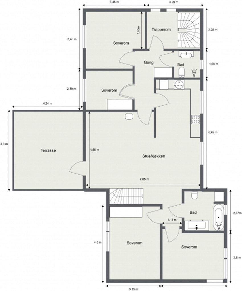 Plantegning 2. etasje Galleribilde