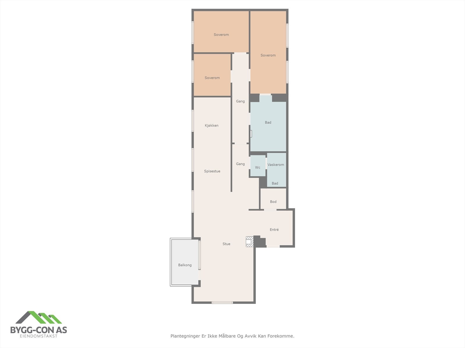 Planløsning over dagens bruk av leiligheten Galleribilde