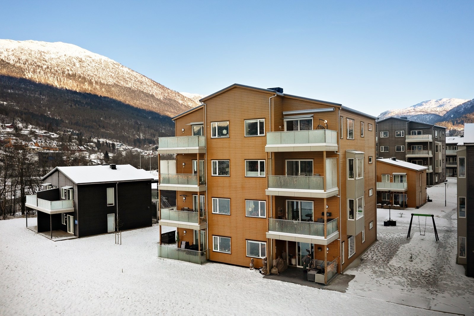 Leilegheita ligg svært fint plassert, øvst til høgre. Galleribilde