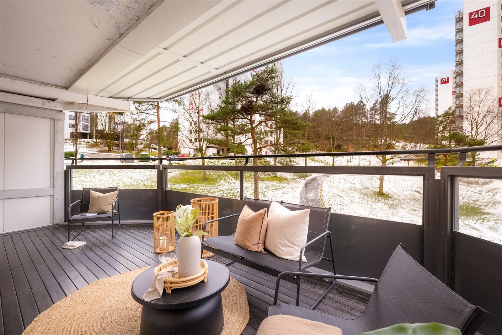 Balkongen er på 16 m². Galleribilde