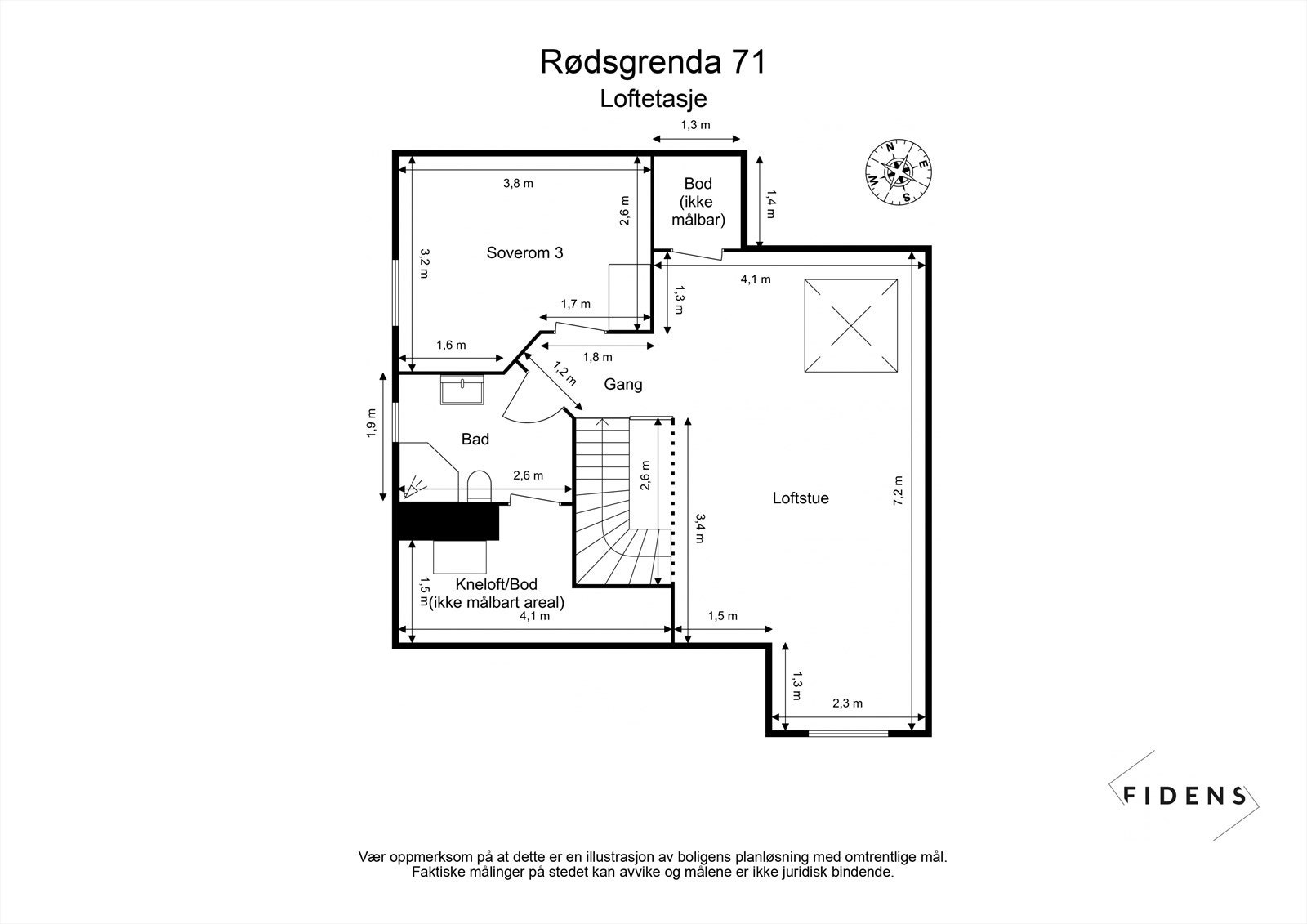 Plantegning loftsetasje. Galleribilde