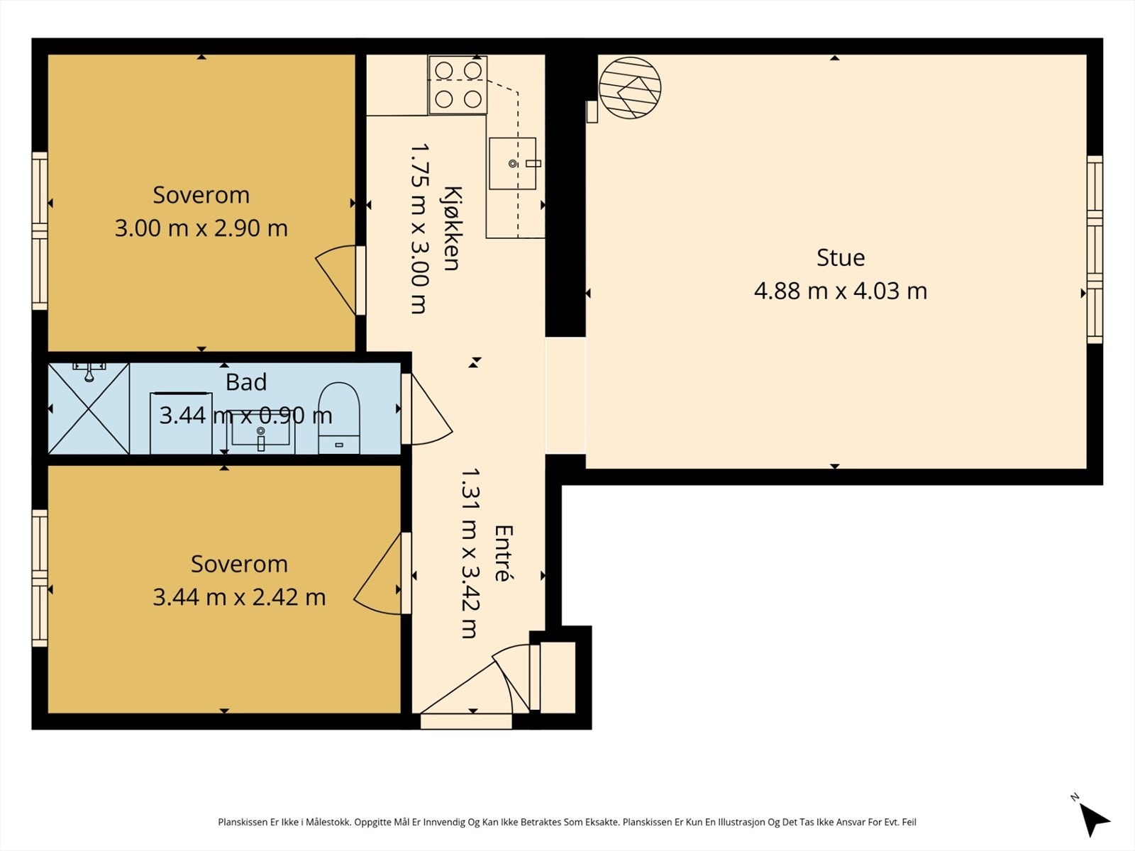 Alternativ planskisse - Kjøper må undersøke selv muligheten for omgjøring. Galleribilde