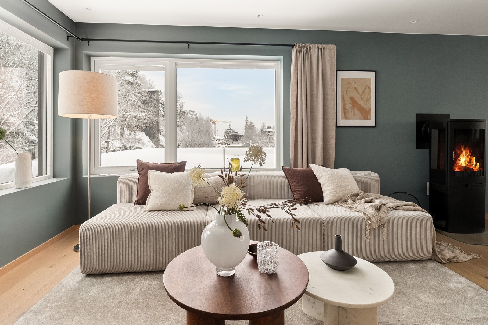 Det er gulvvarme i alle etasjer tilknyttet bergvarme Galleribilde