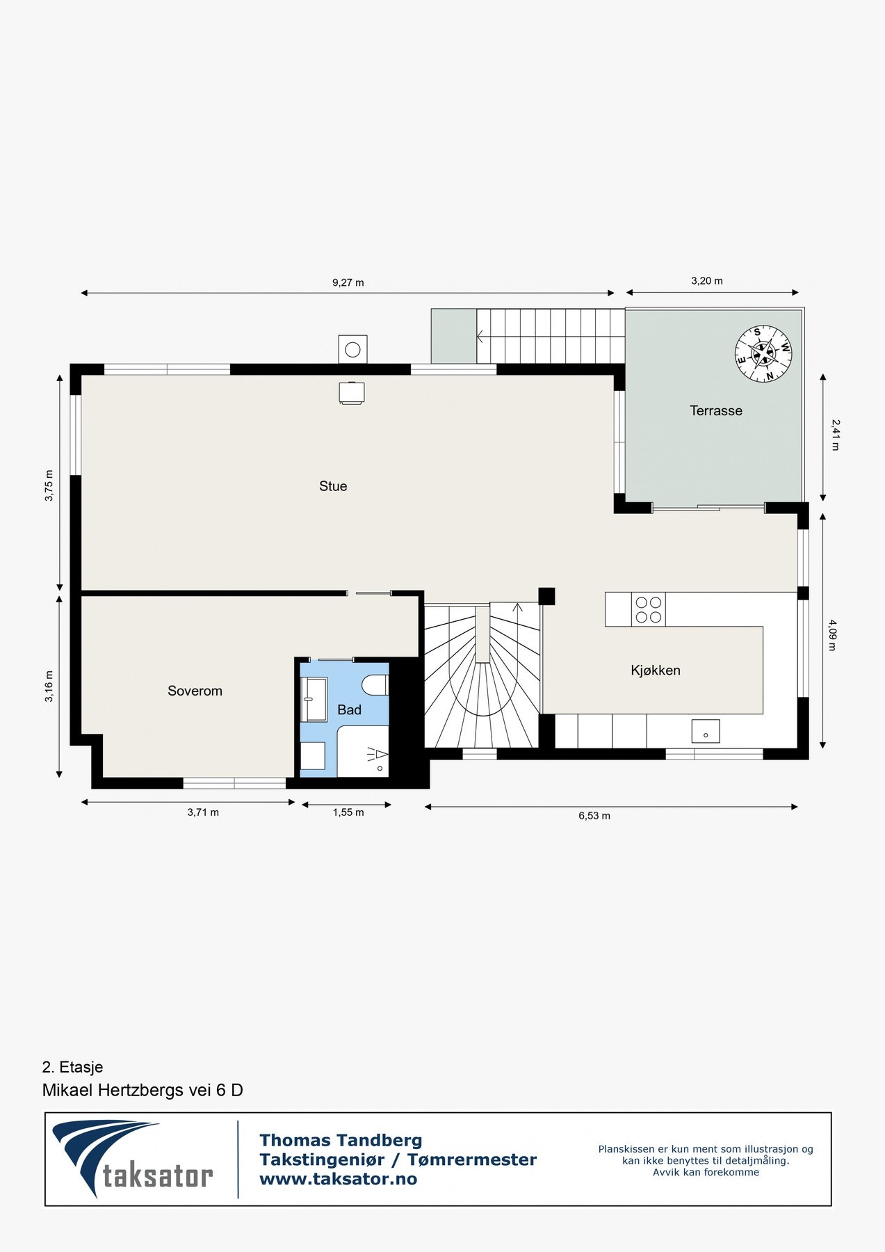 2.ETASJE: inneholder stue, kjøkken, soverom, baderom og terrasse Galleribilde
