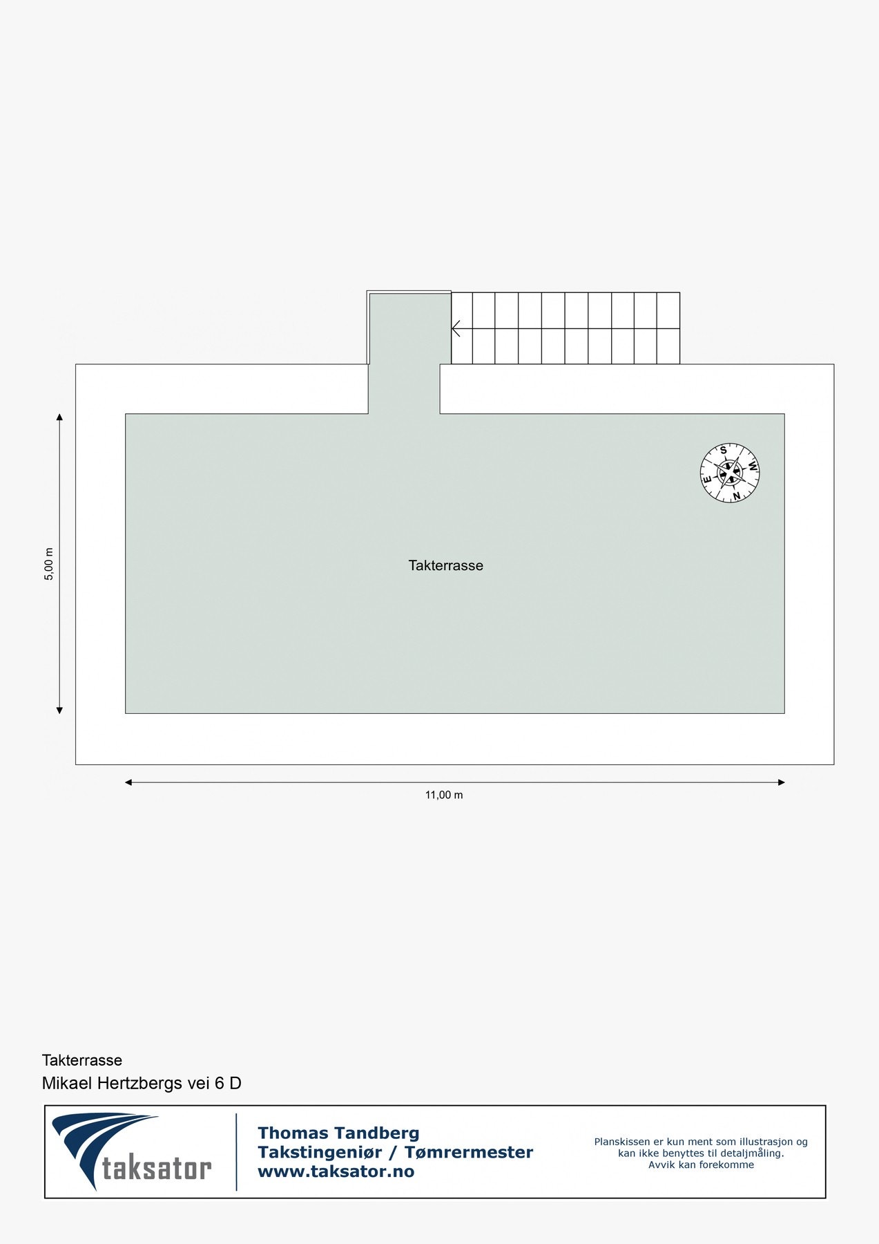Store deler av taket til boligen er dekket i takterrasse på hele 55 m² Galleribilde