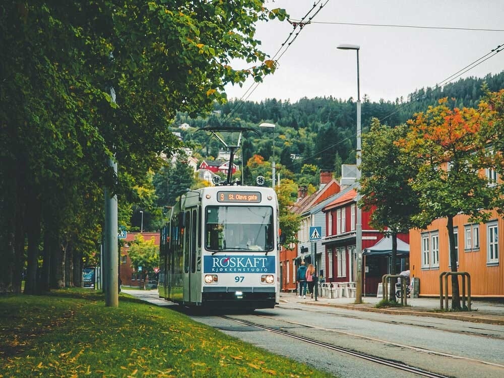 Gangavstand til trikk og buss Galleribilde
