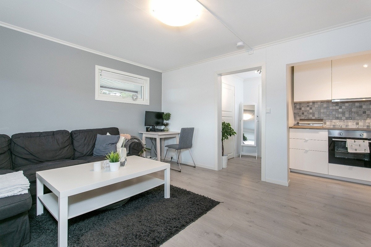 Romslig stue og kjøkken Galleribilde