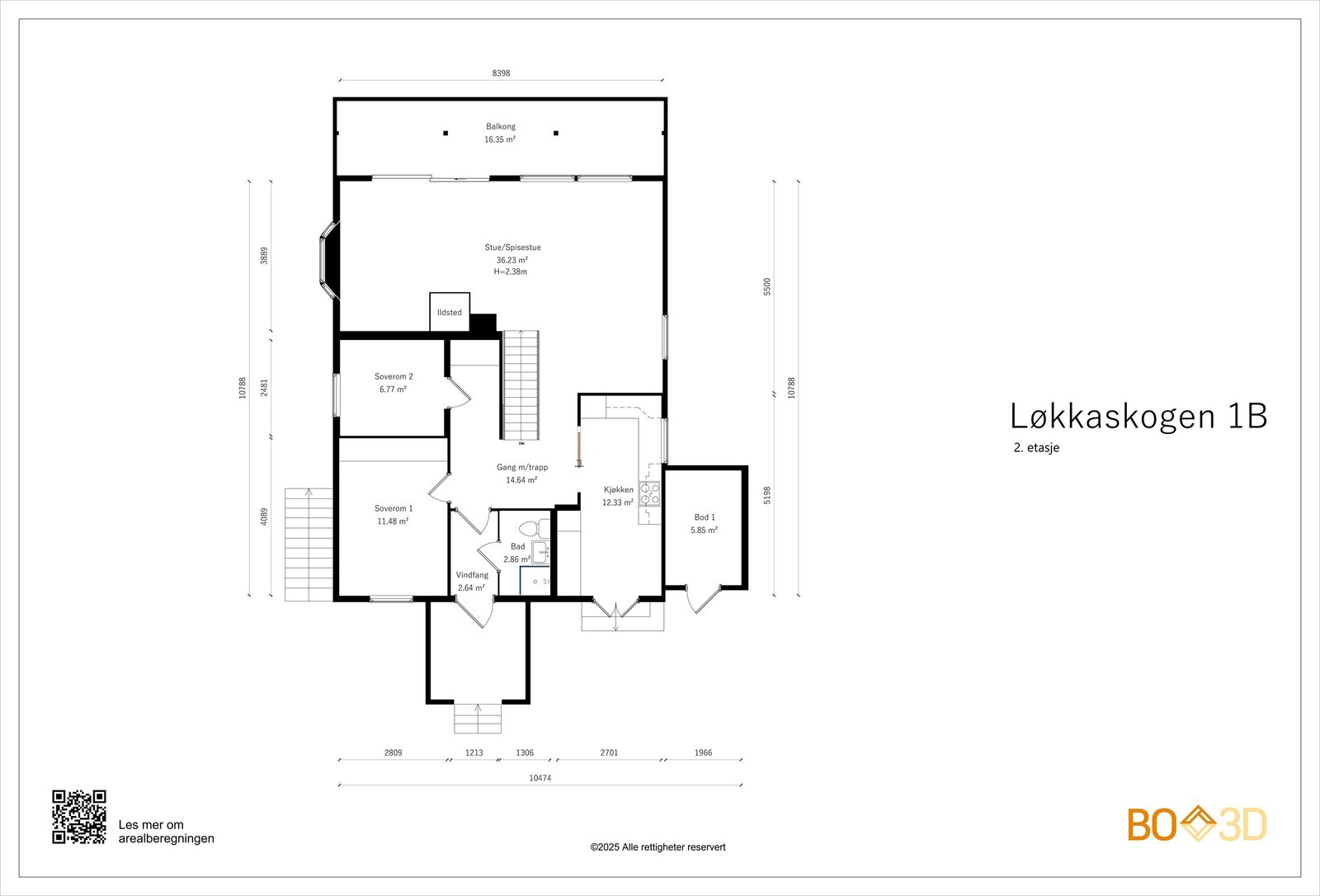 Plantegning 2.etasje Galleribilde