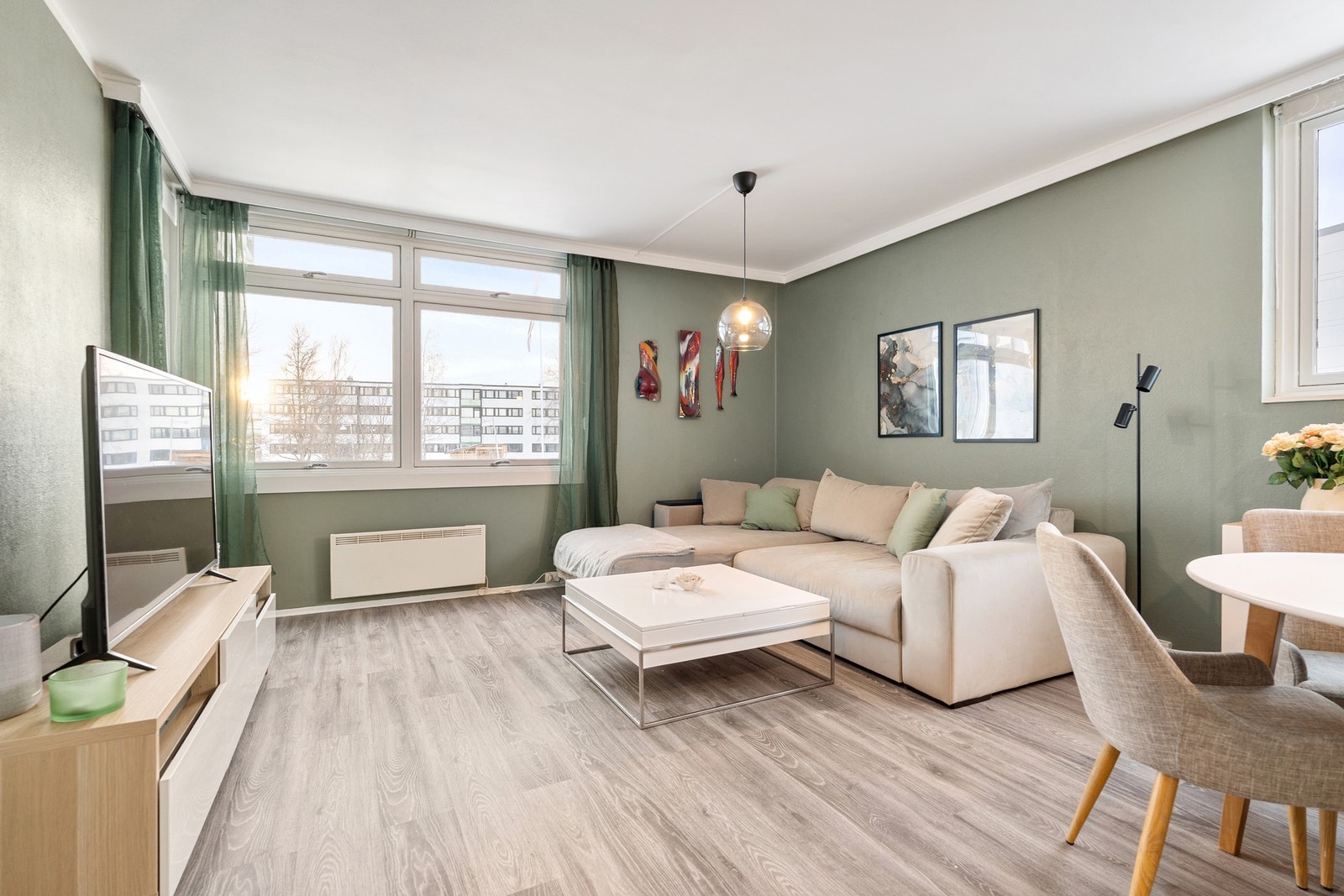 Stuen er på hele 21,5 m². Galleribilde