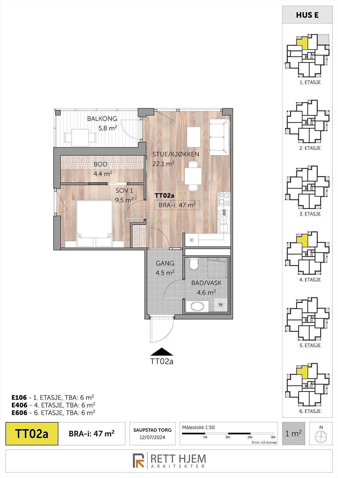 Planskisse av leiligheten. Galleribilde