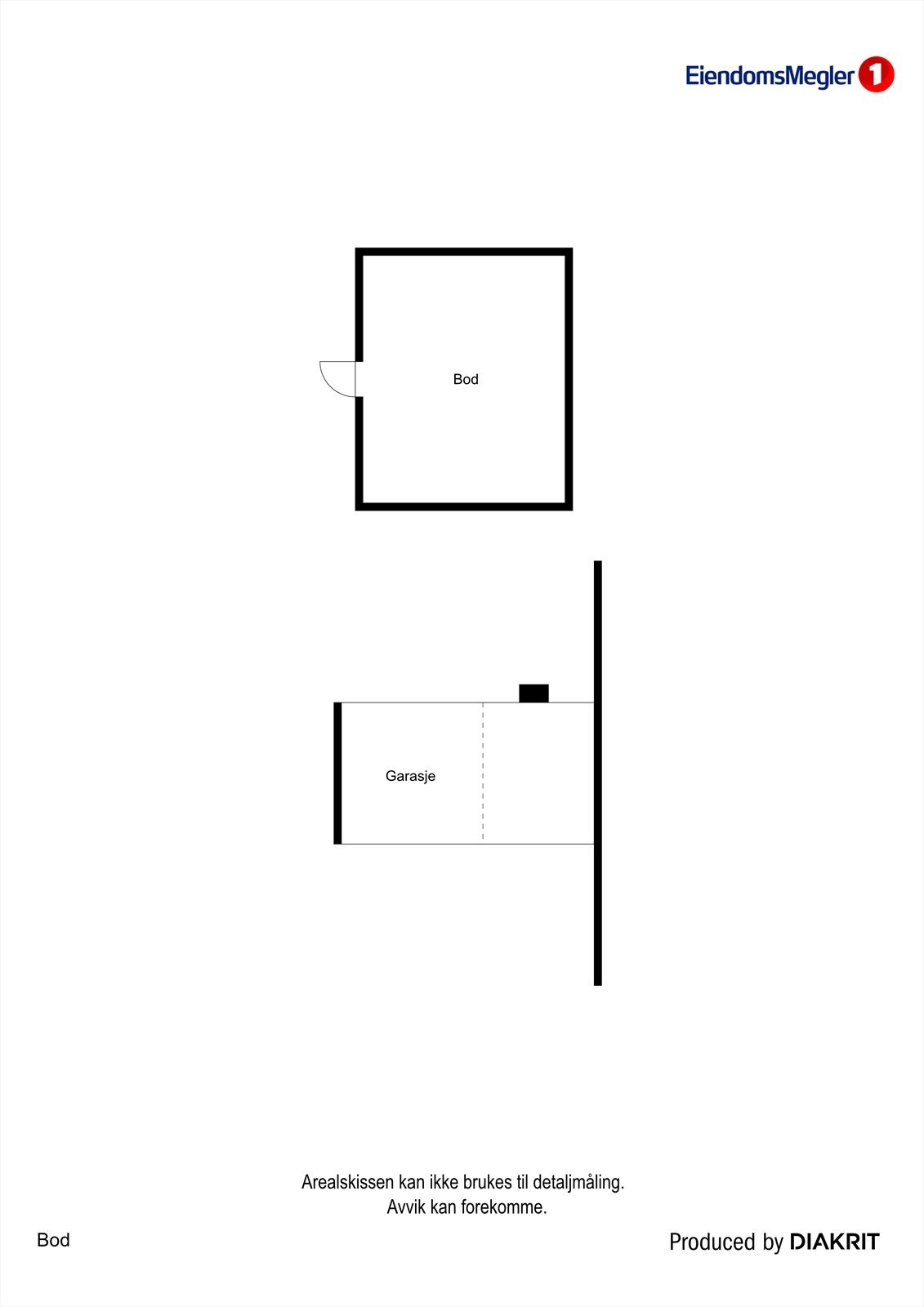 Plantegning bod og garasje Galleribilde