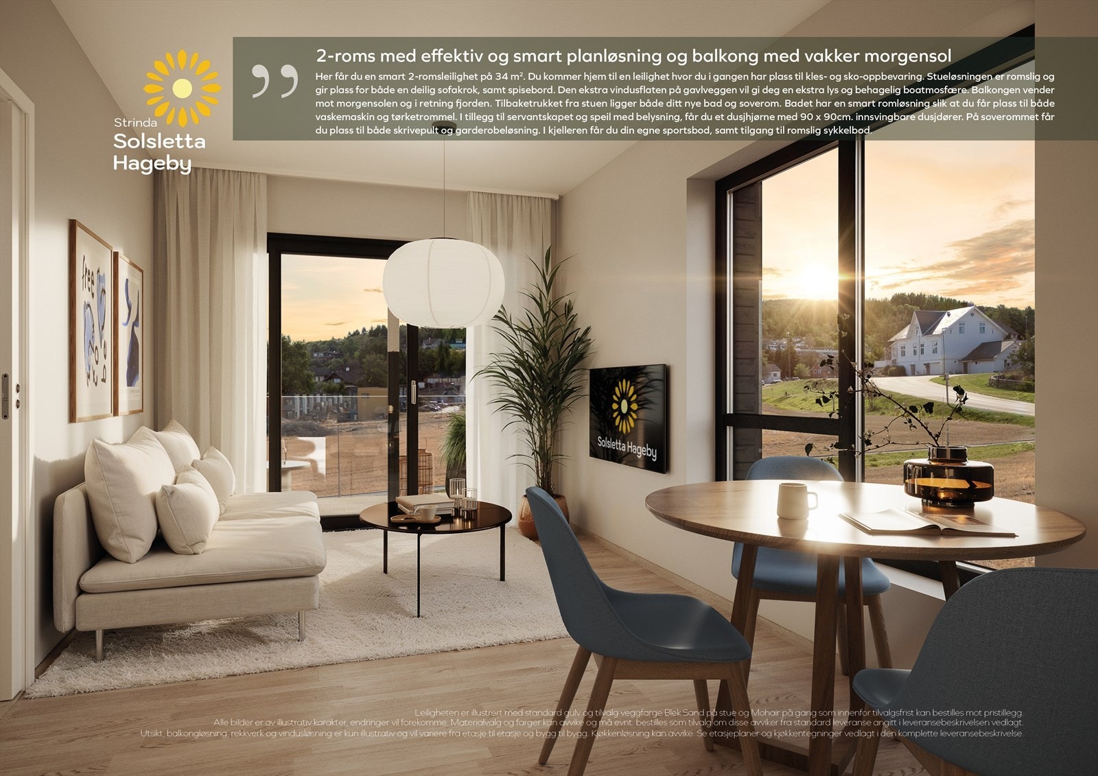 Velkommen til Solsletta Hageby, og denne 2-roms selveierleiligheten med god beliggenhet i byggets 3. etasje. Galleribilde