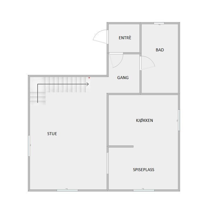 Plantegning 1. etasje Galleribilde