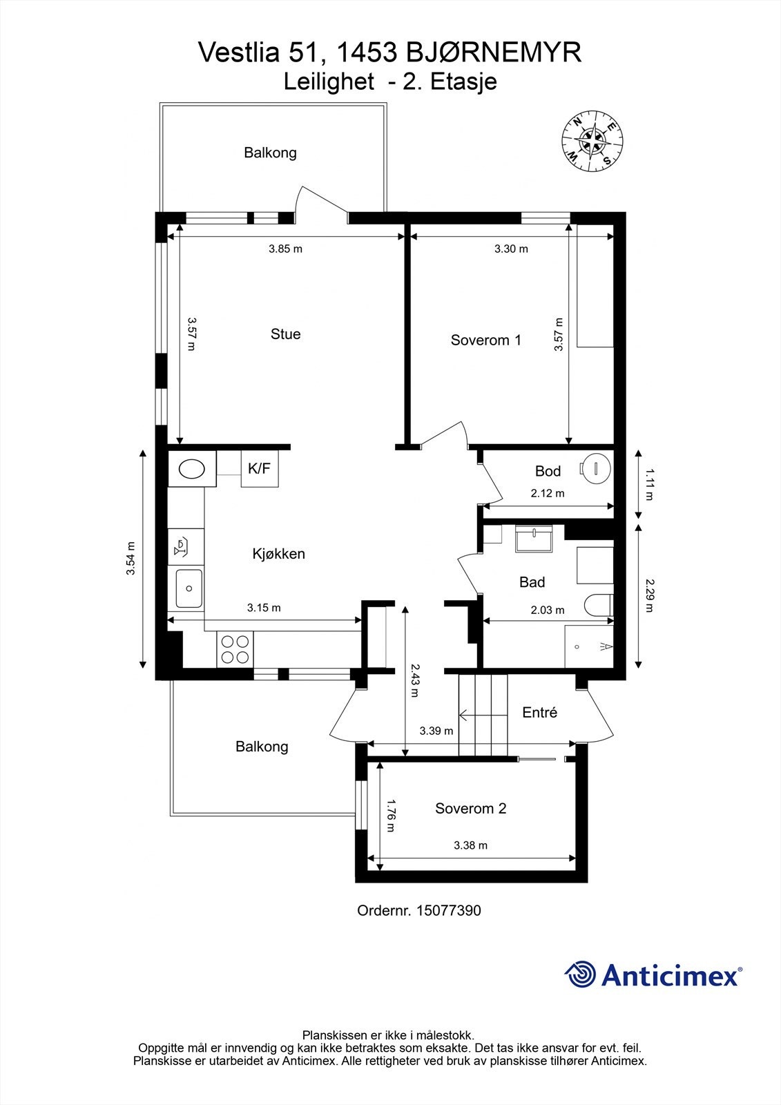 Plantegning 2. etasje Galleribilde