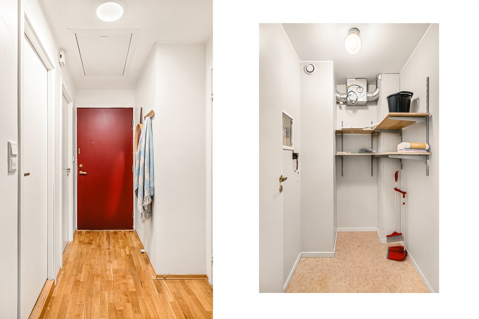 - Lys og fin entré på 3,5m² med luke som tar deg opp til loft for ytterligere lagringsplass. Den innvendige boden måles til 2,4m² - Galleribilde