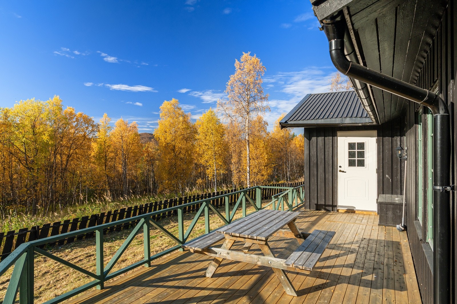 Her kan du invitere til en herlig lunsj i solveggen.