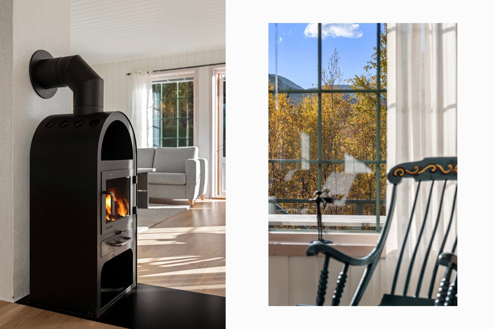 Peisen skaper en lun og fin atmosfære.