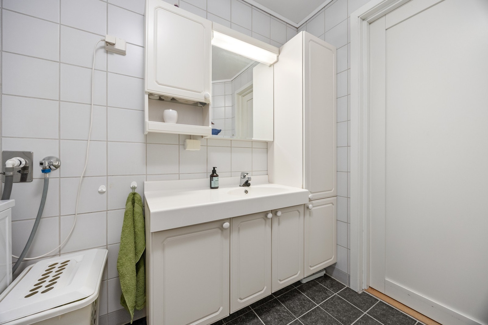 Utstyrt med servantskap, opplegg for vaskemaskin, toalett og dusjdører Galleribilde