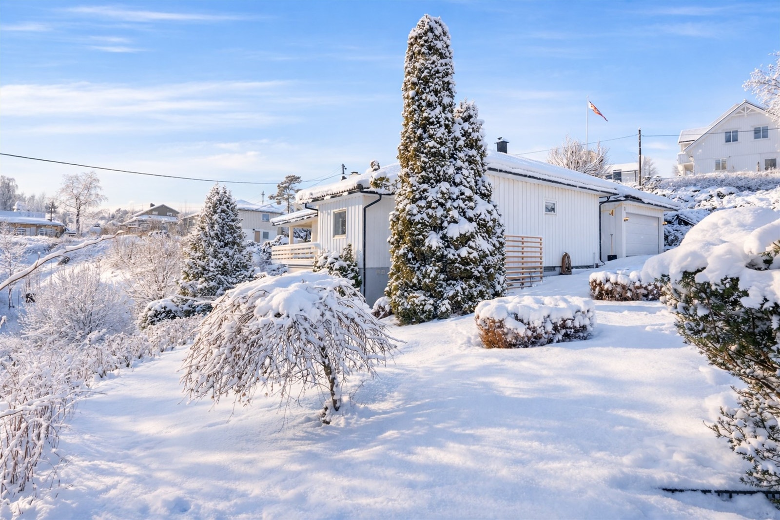 Her bor du med umiddelbar nærhet til Kjekstadmarka, med skiløype kun få meter fra gårdsplassen. Galleribilde