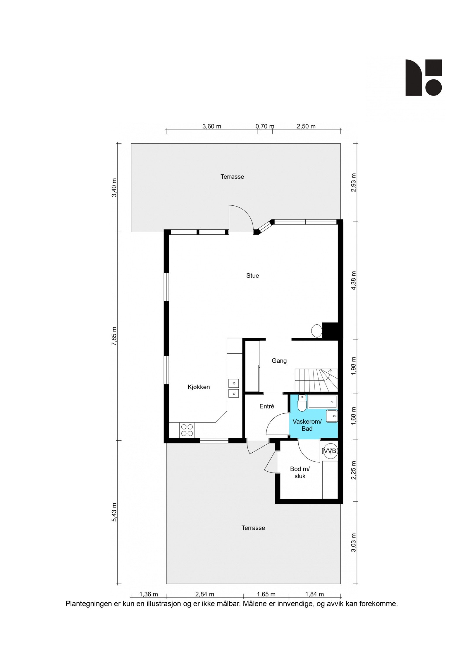 Plantegning 1. Etasje. Galleribilde