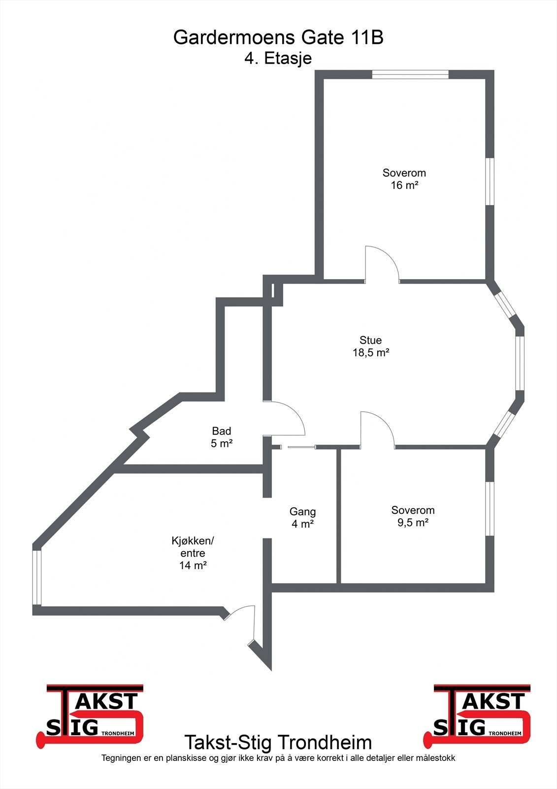 Plantegning 4. etasje Galleribilde