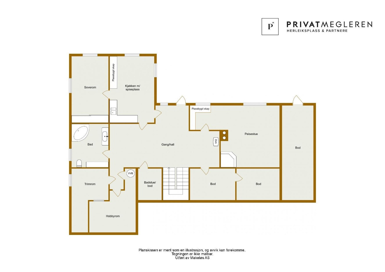 Plantegning - U. etasje. Avvik kan forekomme. Galleribilde