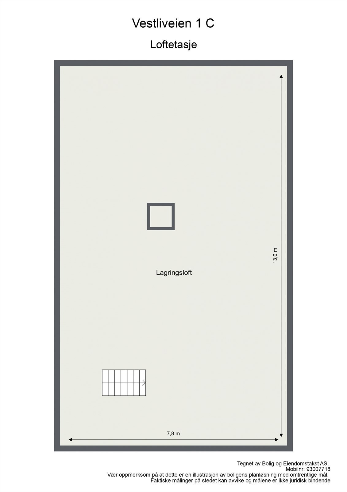 Plantegning loftsetasje Galleribilde