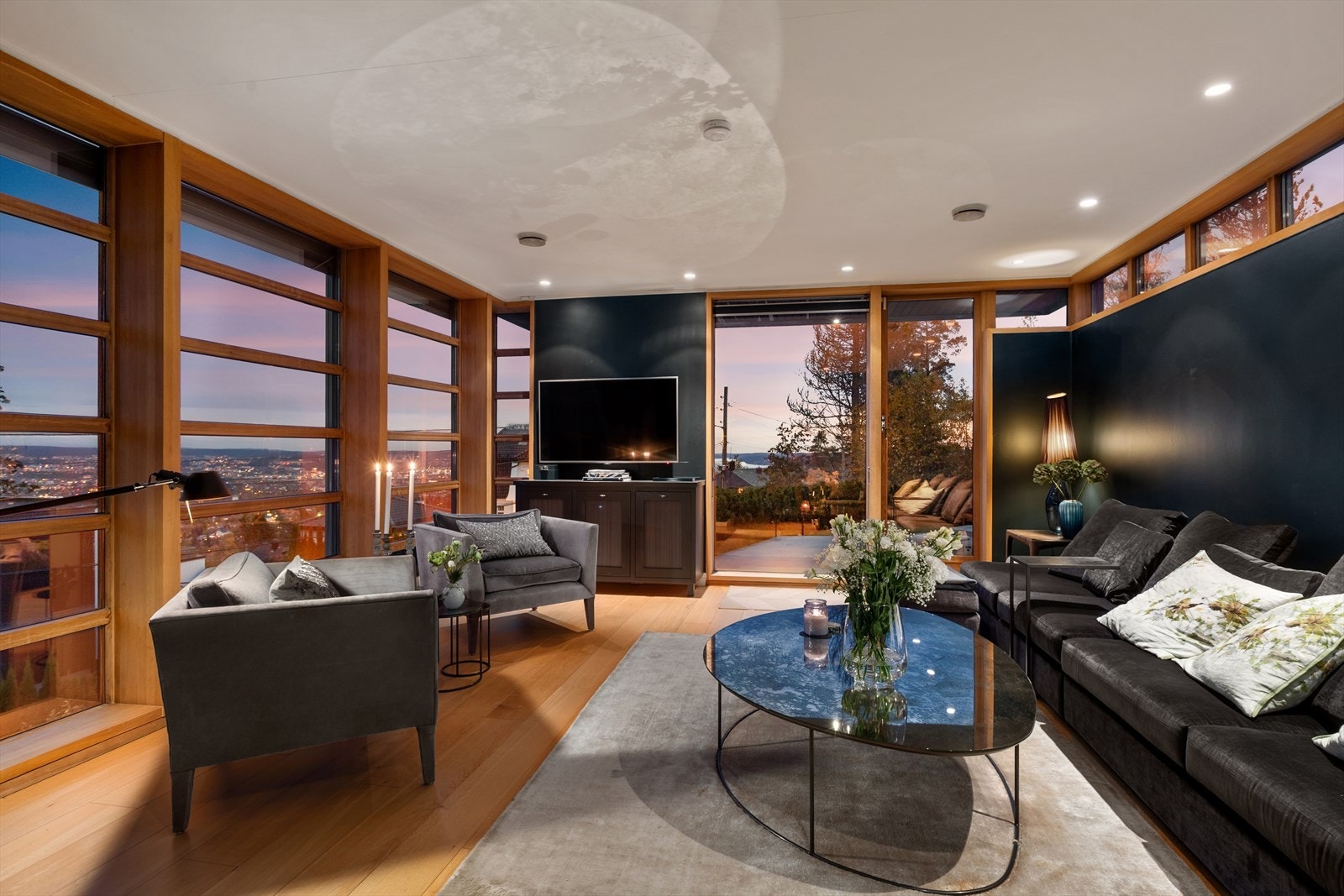 Stue med utgang til hage. Galleribilde