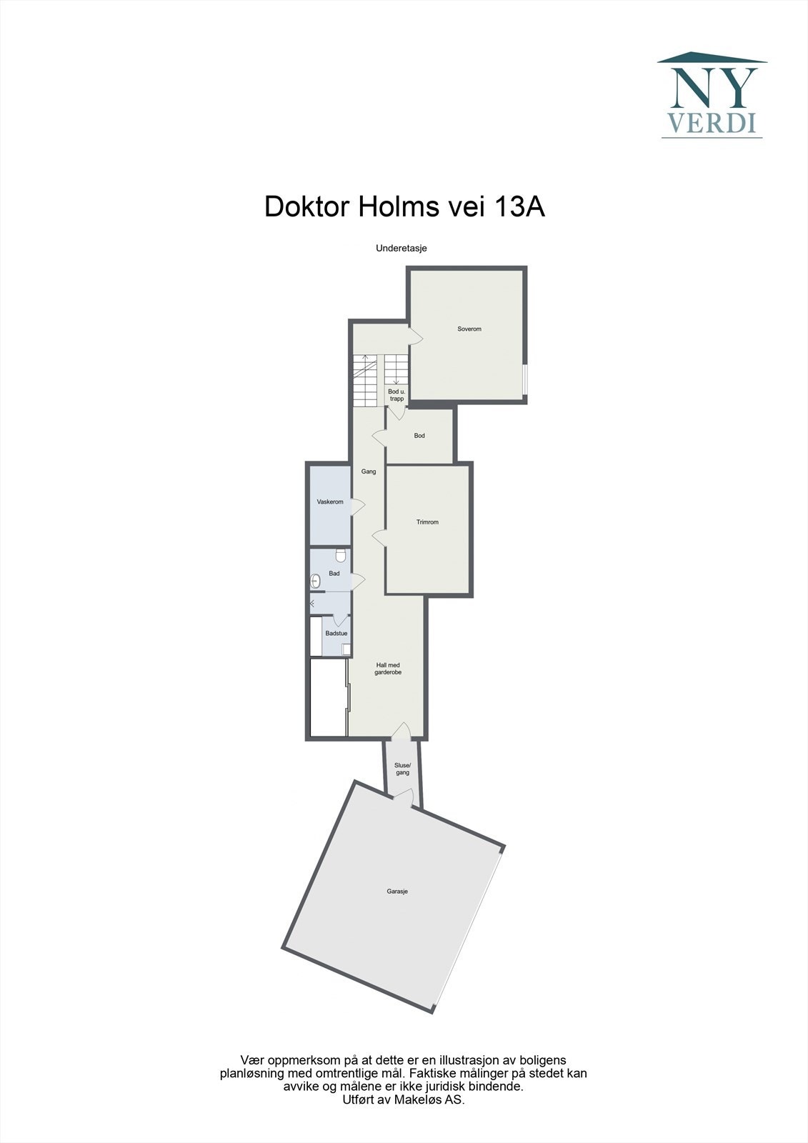 Plantegning underetasje. Galleribilde