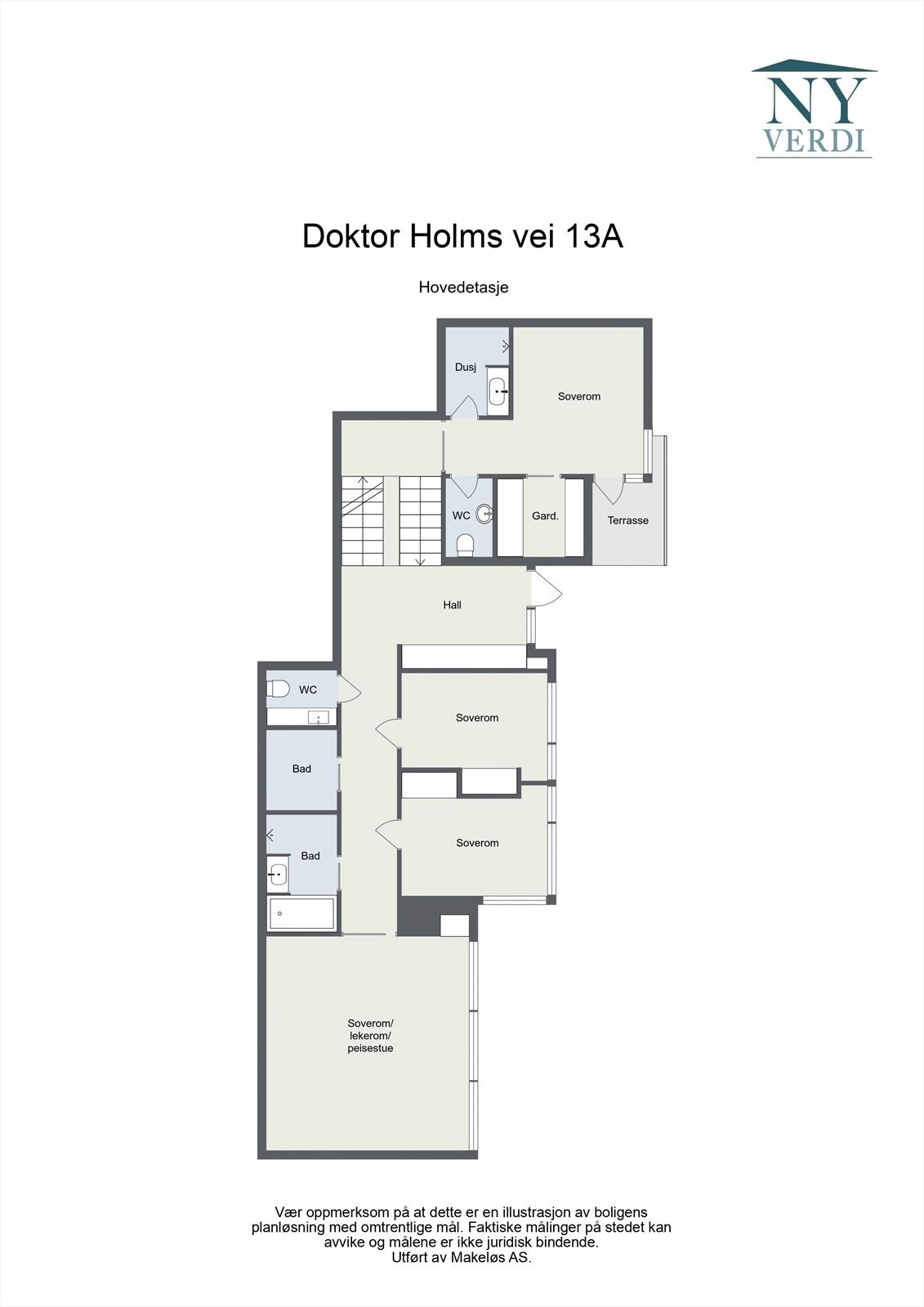 Plantegning mellometasjer. Galleribilde