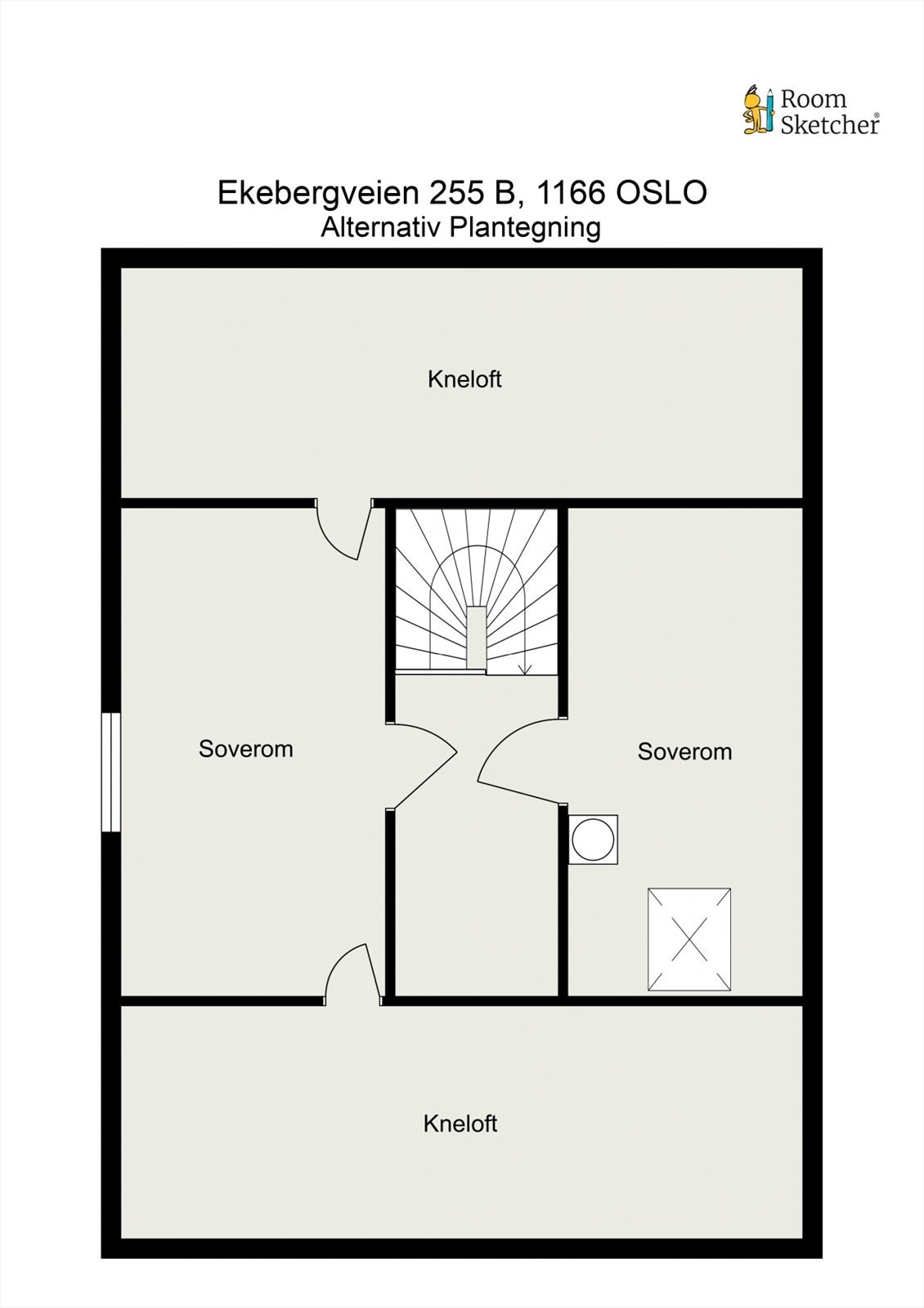 Alternativ plantegning med ekstra soverom. Galleribilde