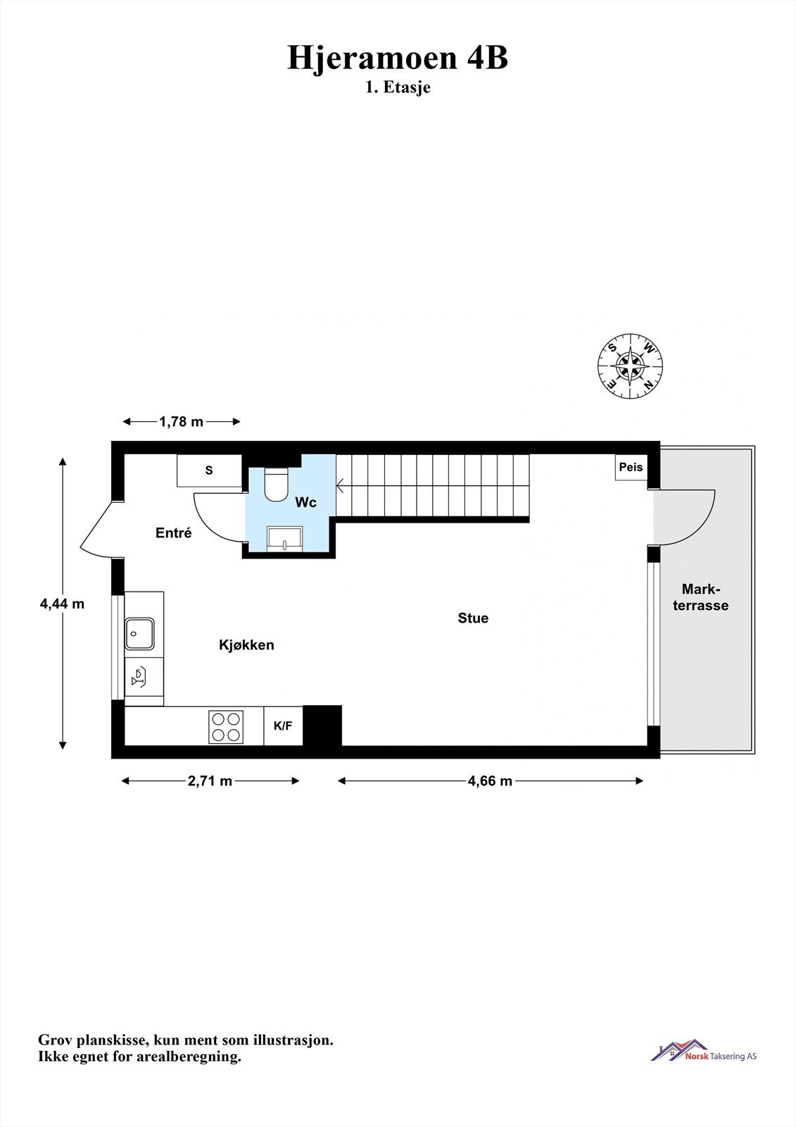 Plantegning med mål. Galleribilde