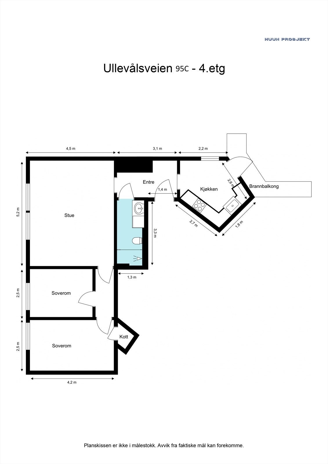 Gjennomgående og god planløsning. Det finnes en leilighet i blokken som har flyttet kjøkken ut i stue. Dette kan utløse en søknadsplikt til Plan og bygg og kan ikke garanteres utført av megler eller selger. Galleribilde