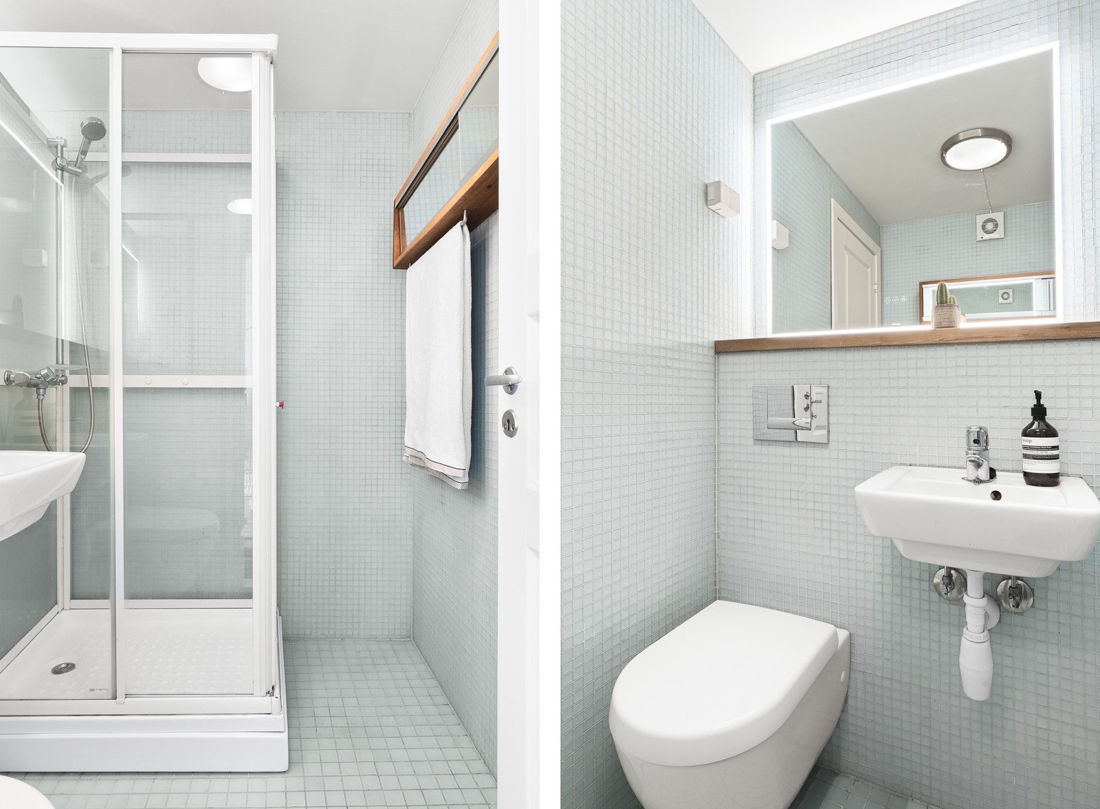 Helfliset bad på 2,5 kvm med varmekabler i gulv. Galleribilde