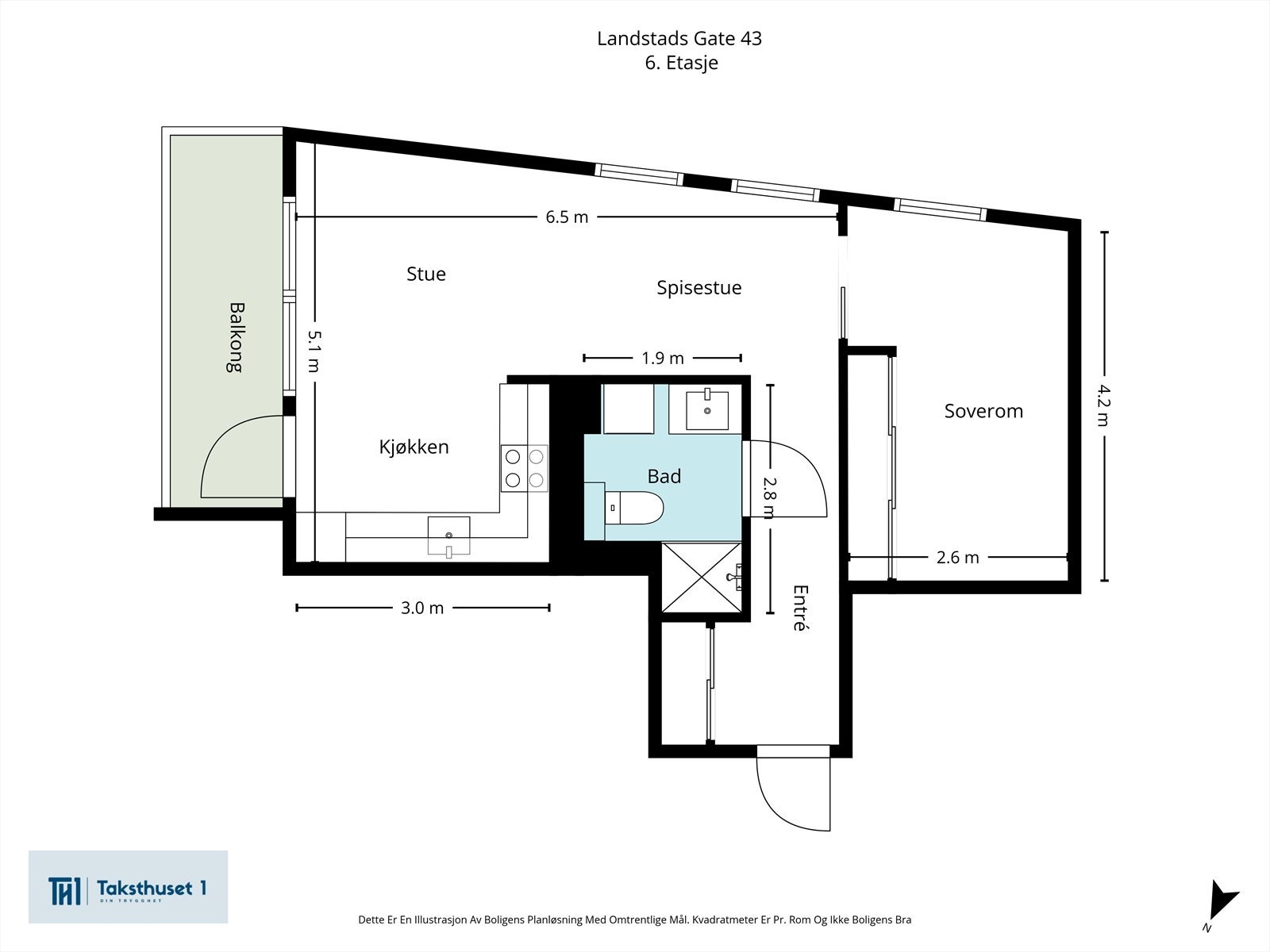 Plantegning - Landstads gt. 43. Galleribilde