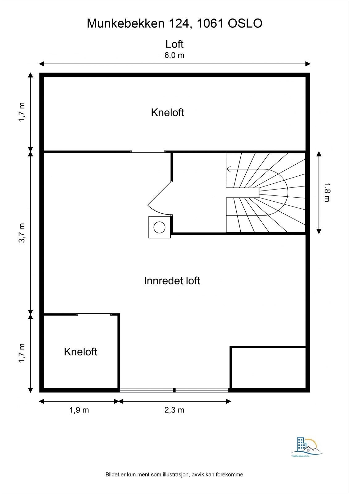 Plantegning - Loft. Galleribilde