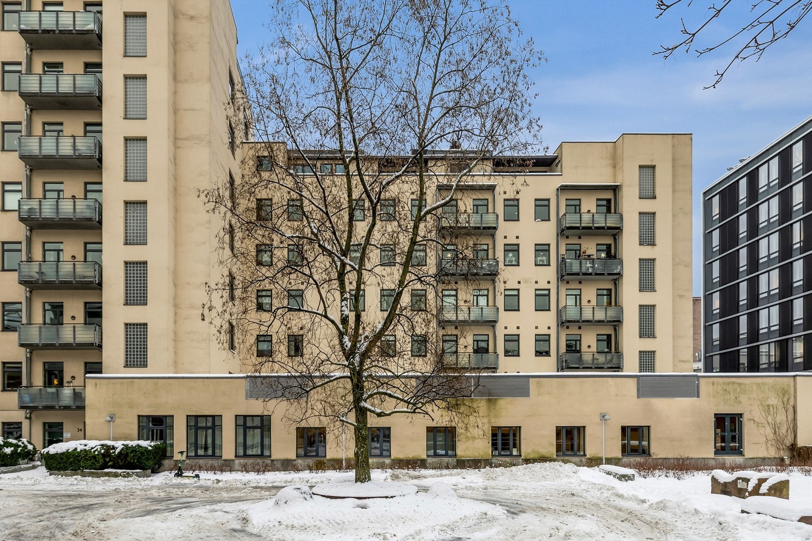 Boligen er en del av Pilestredet Park, et omfattende boligprosjekt som stod ferdig mellom 2002 og 2006 på den gamle Rikshospitalets tomt. Foto: Isnitt. Galleribilde