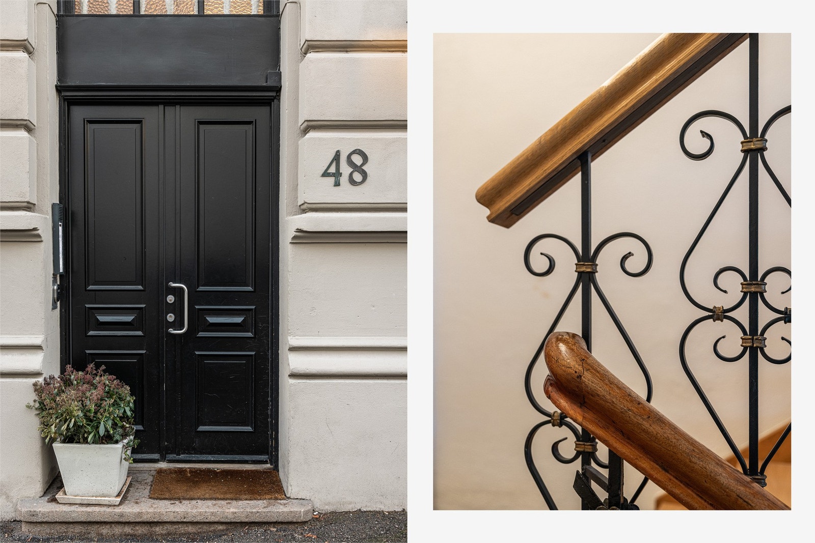 Klassisk og representativt inngangsparti og trappeløp. Galleribilde